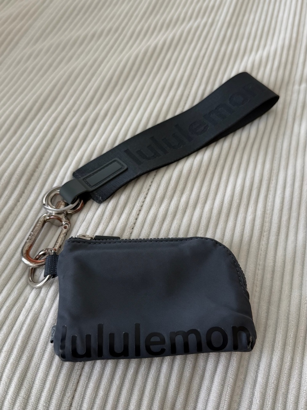 lululemon navy Key Pouch with Branded Wrist Strap